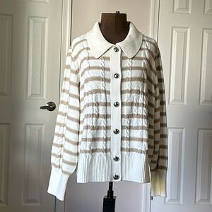 Talbots Cable Knit Long Sleeve Cardigan Button-Up Sweater Size 3Xp